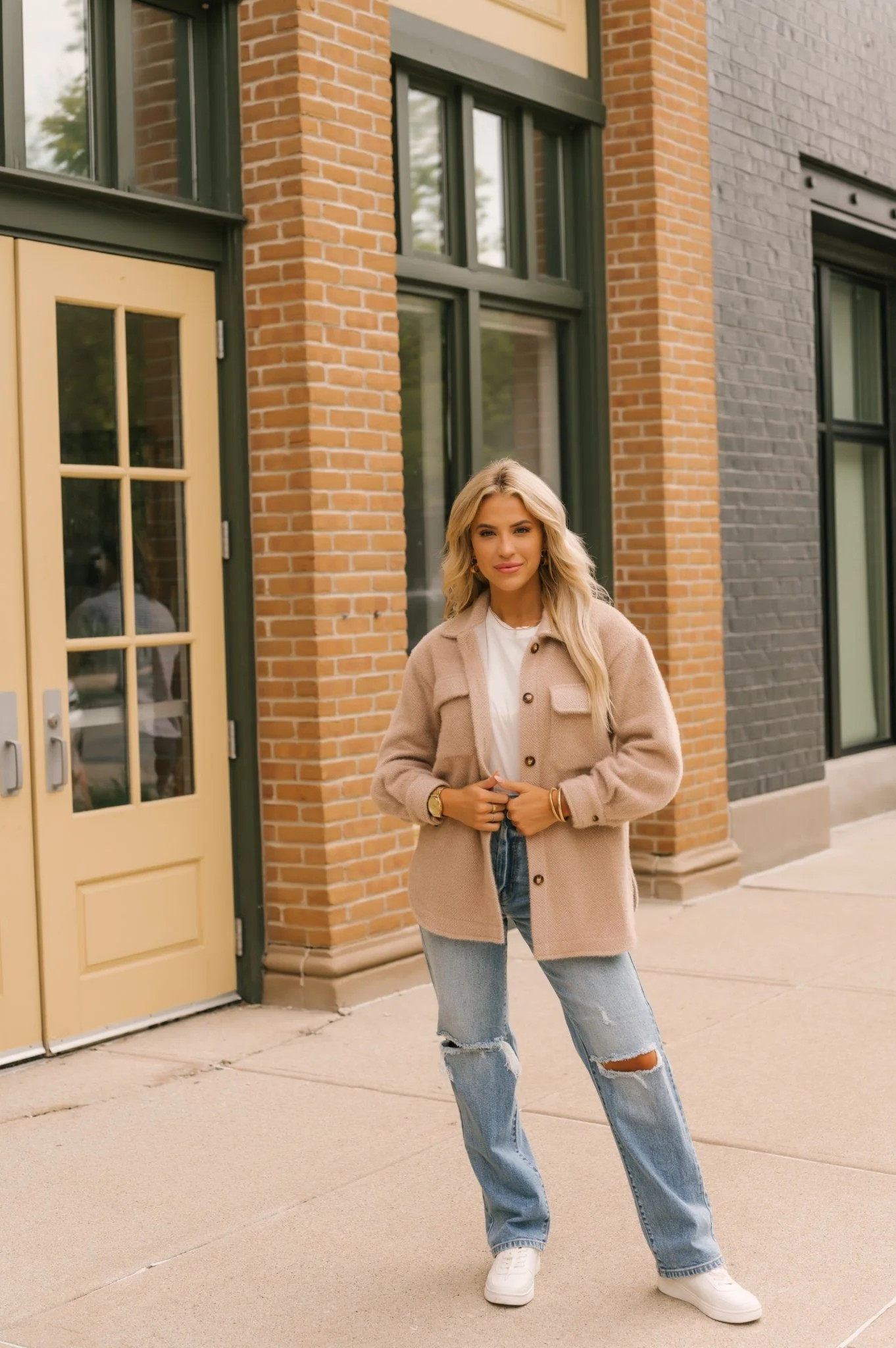 Mocha Long Sleeve Button Down Shacket | Magnolia Boutique | Magnolia Boutique