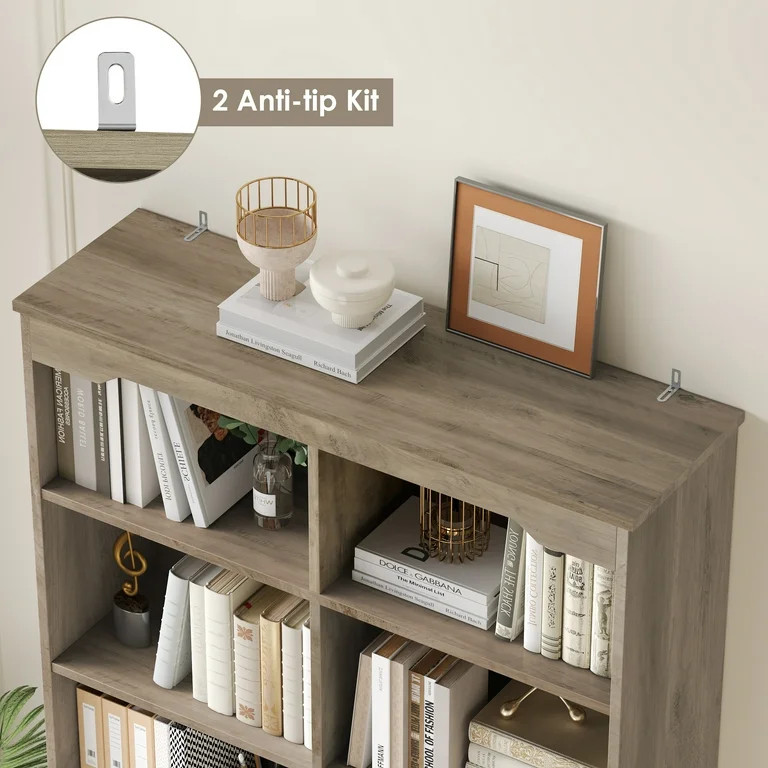 Homfa Double Row 6 Tier Bookcases, 71 in Tall Bookcase Bookshelf with 4 Drawers and 8 Display Cub... | Walmart (US)