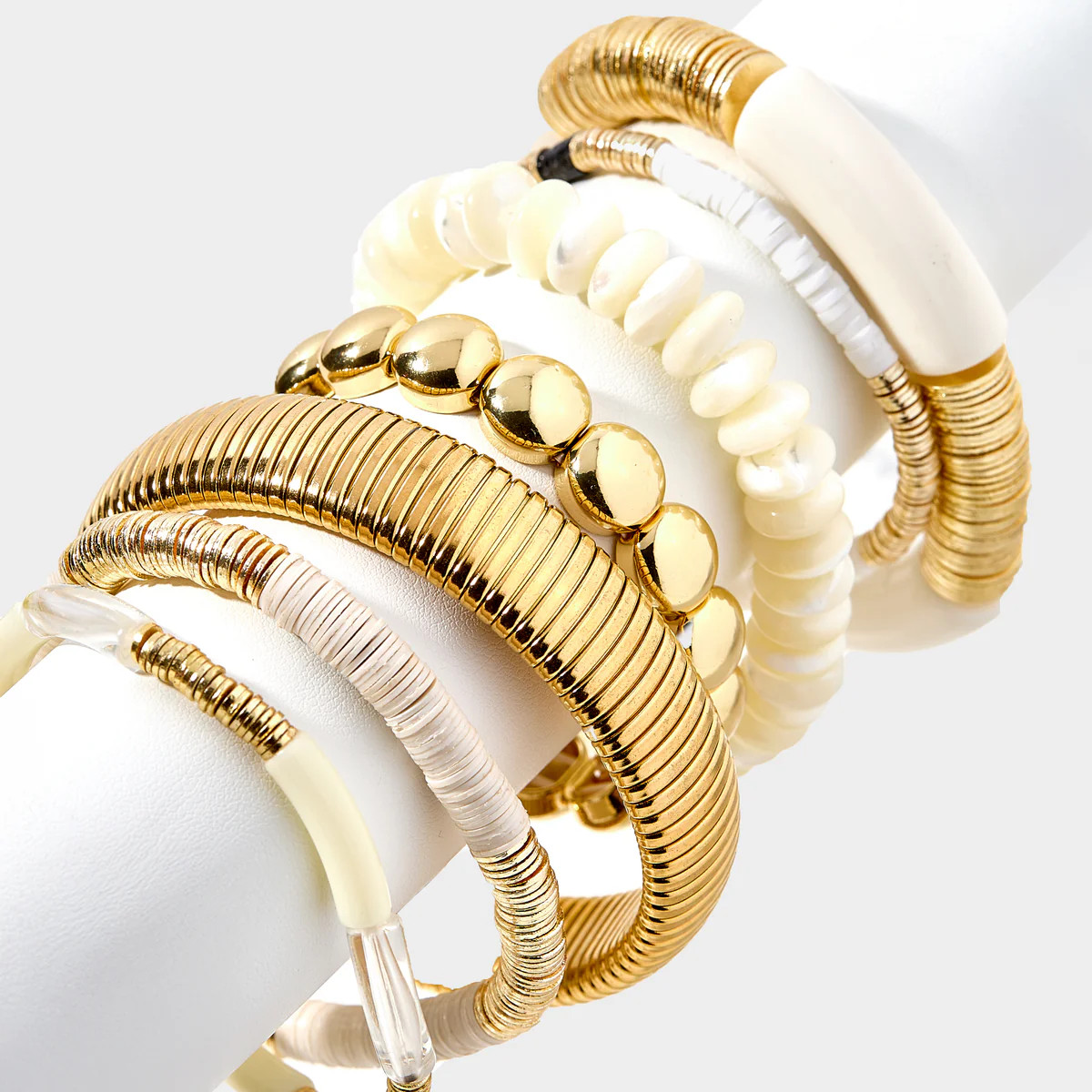 White Gameday Bracelet Stack | Allie + Bess