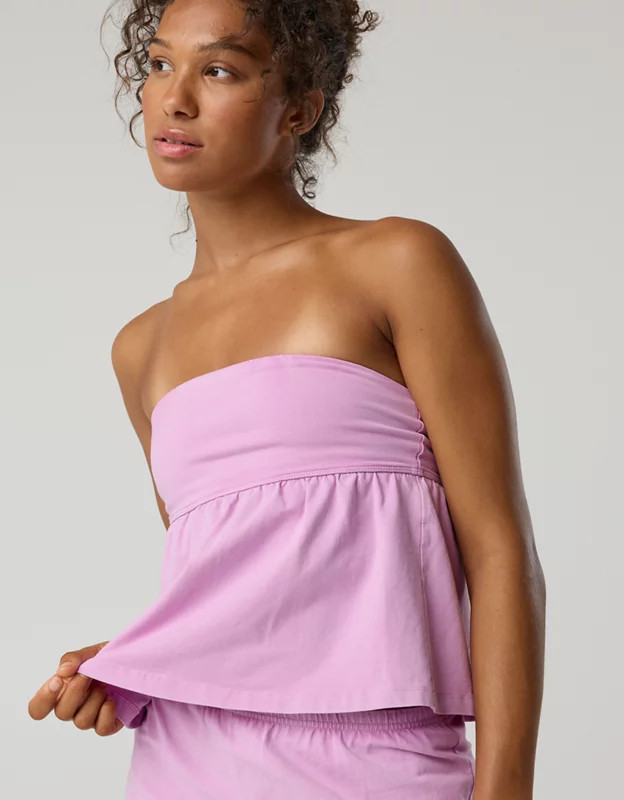 OFFLINE By Aerie OG Cotton Peplum Tube Top | Aerie