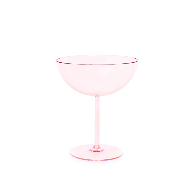 Sugar & Cloth Pale Pink Plastic Champagne Coupe Set, 4-Piece | Amazon (US)