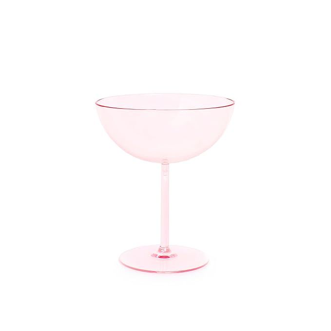 Sugar & Cloth Pale Pink Plastic Champagne Coupe Set, 4-Piece | Amazon (US)