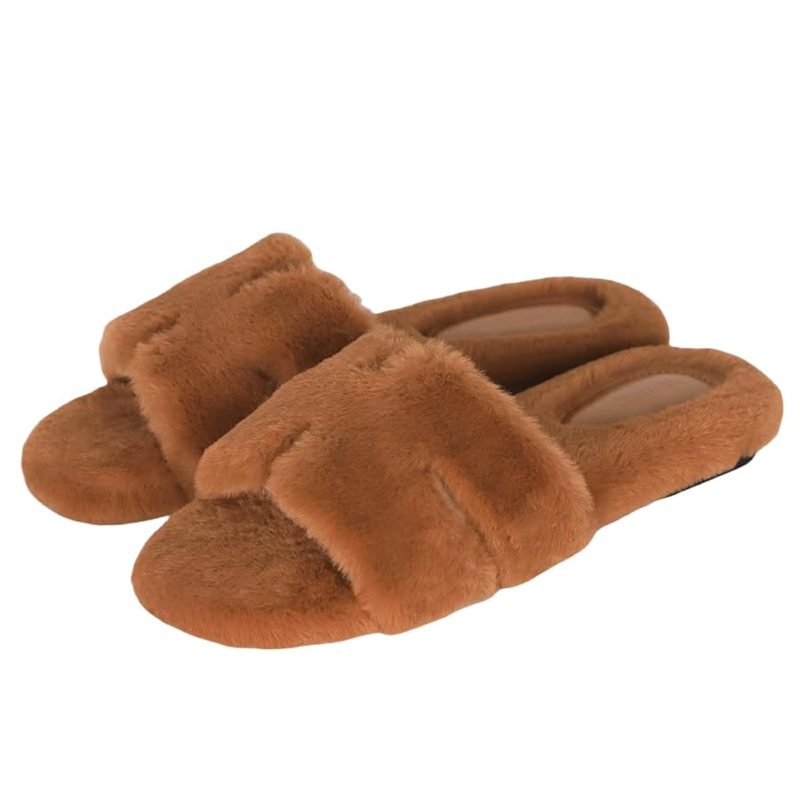 Stratuxx Kaze Womens Fur Slippers Comfy House Slides Sandals Open Toe Memory Foam Indoor Fluffy S... | Amazon (US)
