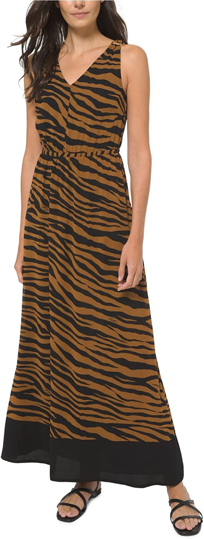 Michael Kors Womens Zebra Print Maxi Dress | Amazon (US)