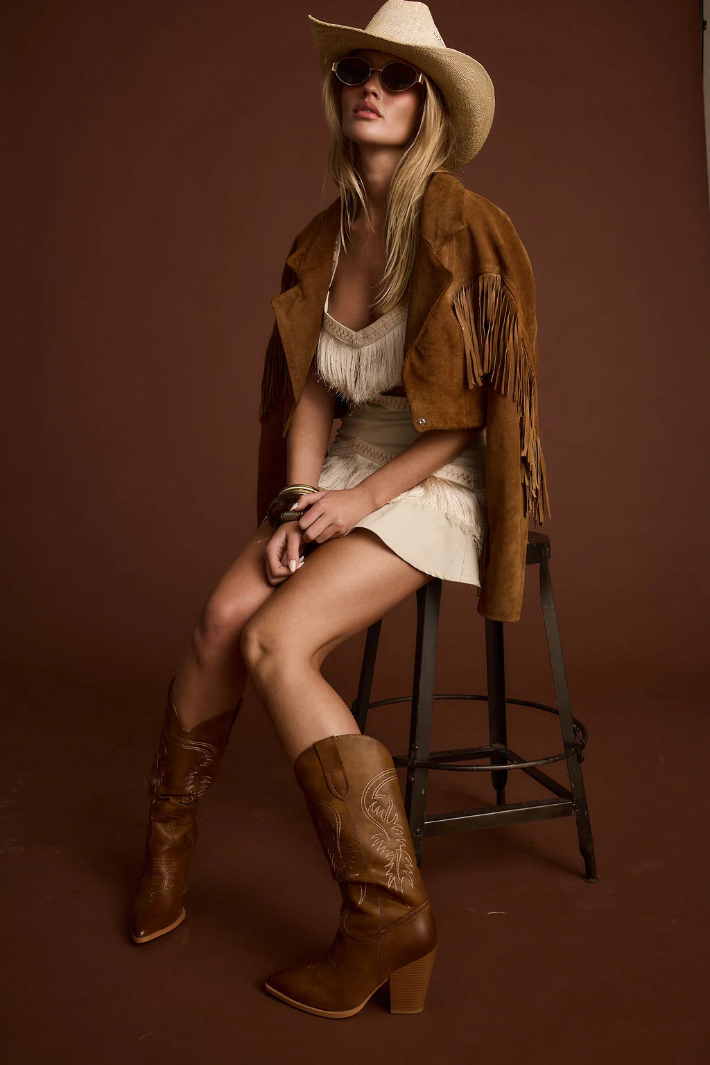 Women's Ivory Fringe Mini Dress | 12th Tribe | 12th Tribe