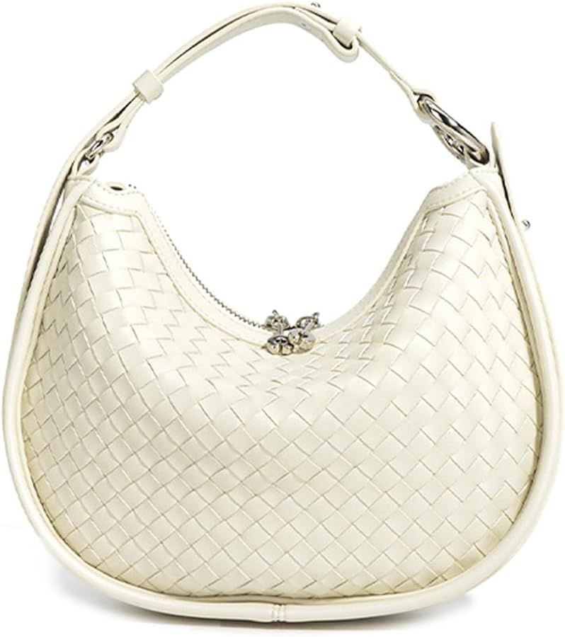 Rejolly Crescent Shoulder Bag for Women Genuine Leather Woven Hobo Handbag Versatile Trendy Cross... | Amazon (US)