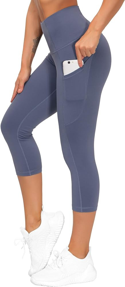 THE GYM PEOPLE Thick High Waist Yoga Pants with Pockets, Tummy Control Workout Running Yoga Leggi... | Amazon (US)
