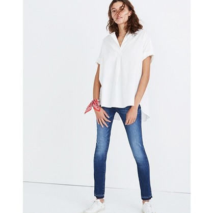 Courier Button-Back Shirt in Pure White | Madewell