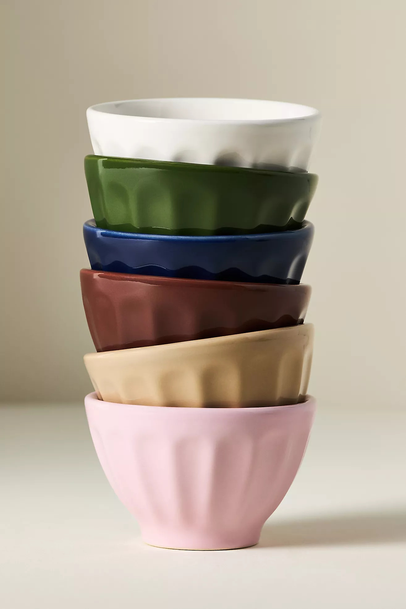Amelie Assorted Latte Mini Bowls, Set of 6 | Anthropologie (UK)