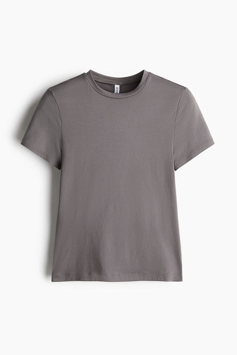 H & M - Fitted T-Shirt - Gray | H&M (US + CA)