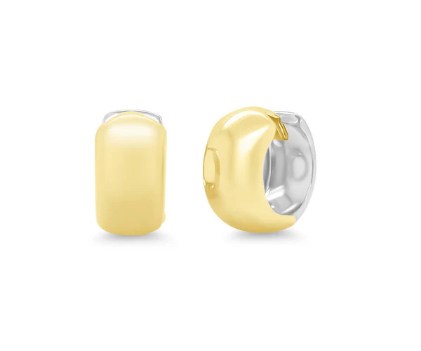 Reversible Thick Gold Huggies | LINDSEY LEIGH JEWELRY