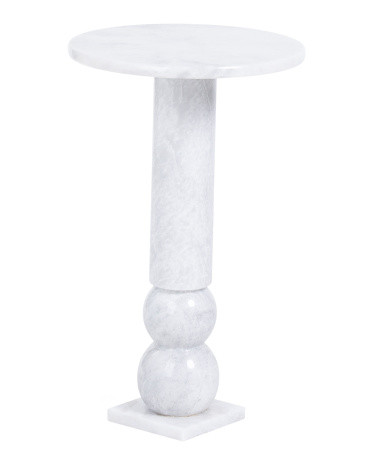 14x24 Solid Marble Shaped Pedestal Table | TJ Maxx