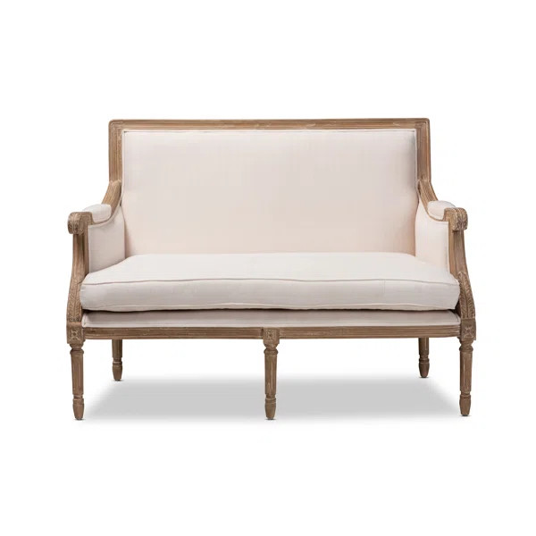 Ianthe 47.25'' Cotton Square Arm Settee | Wayfair North America
