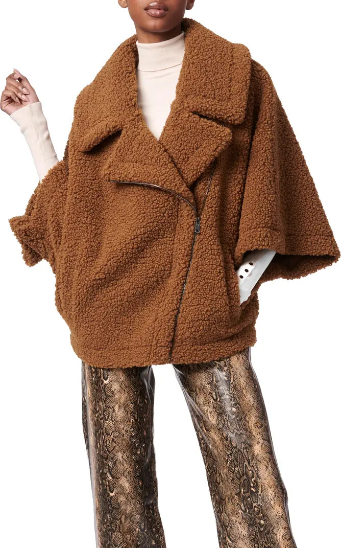 Bernardo Faux Shearling Cape Jacket | Nordstrom | Nordstrom