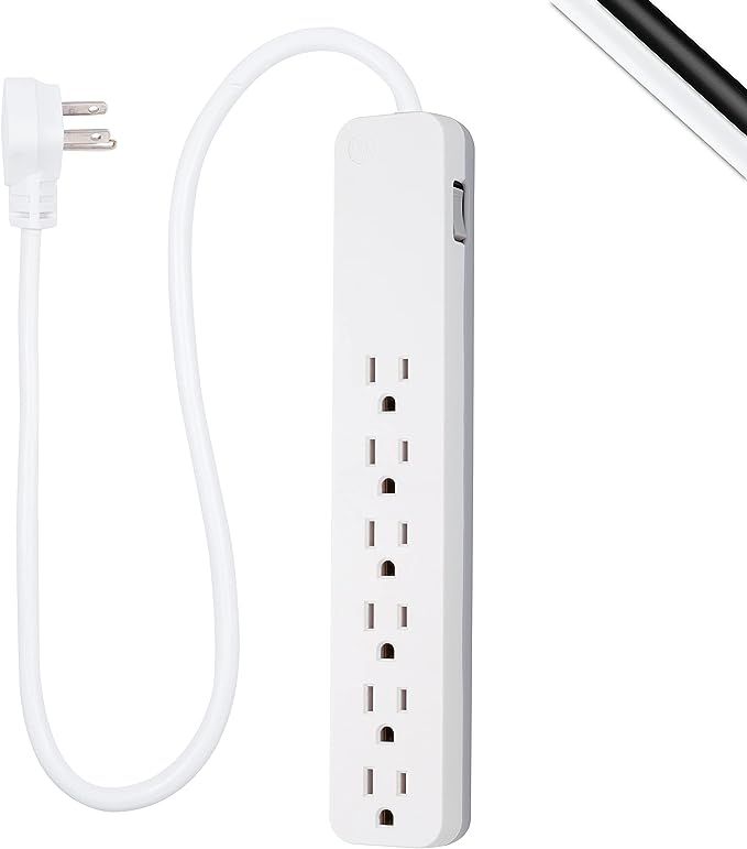 GE Pro 6-Outlet Surge Protector, 2 Ft Extension Cord, 620 Joules, Power Strip, Flat Plug, Integra... | Amazon (US)