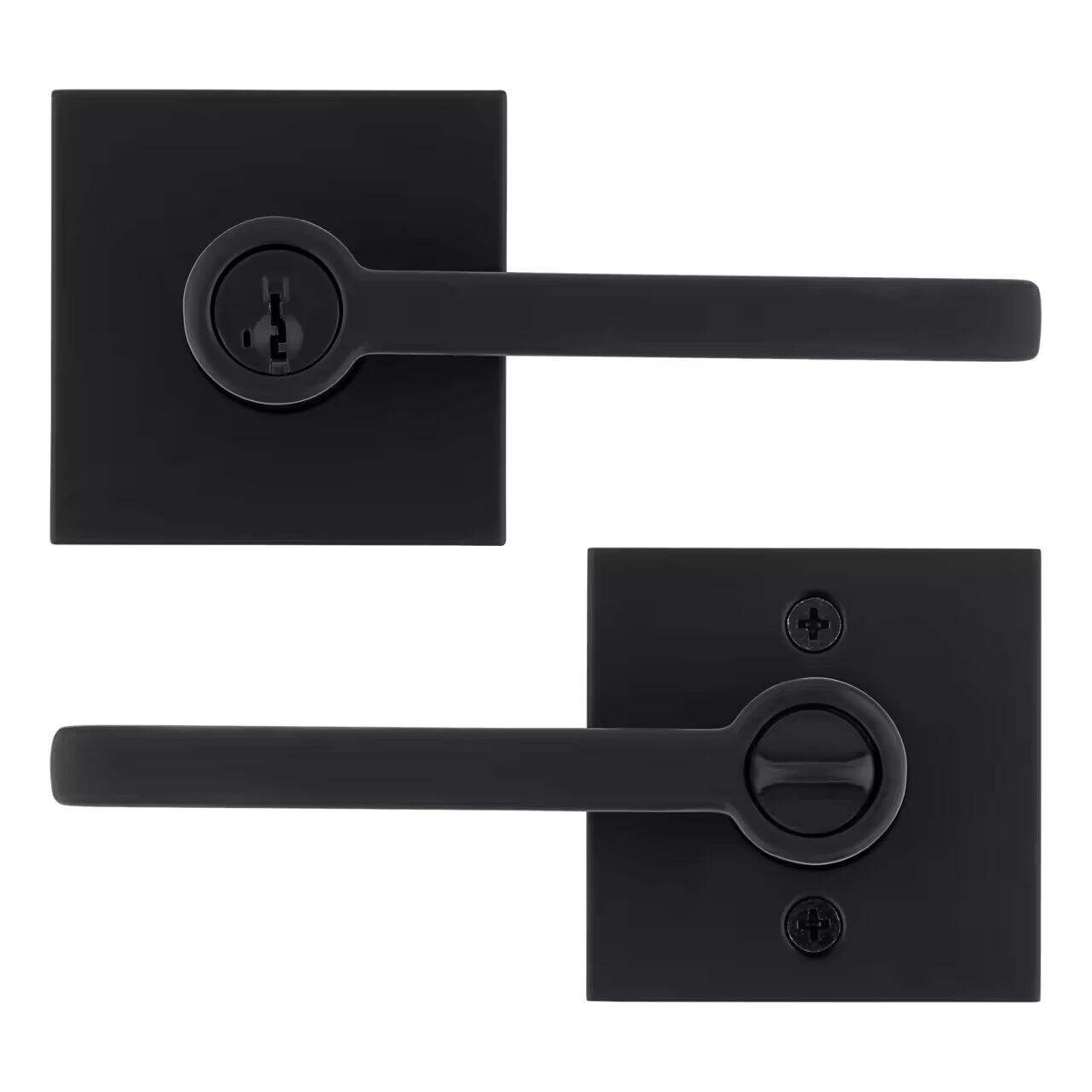 Weiser Halifax Entry Keyed Door Lever Lock Set, Iron/Black#046-7463-8 | Canadian Tire