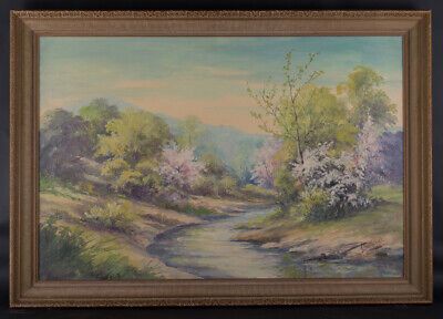 Mid Century American Impressionist Original Oil "Spring Landscape" | eBay US
