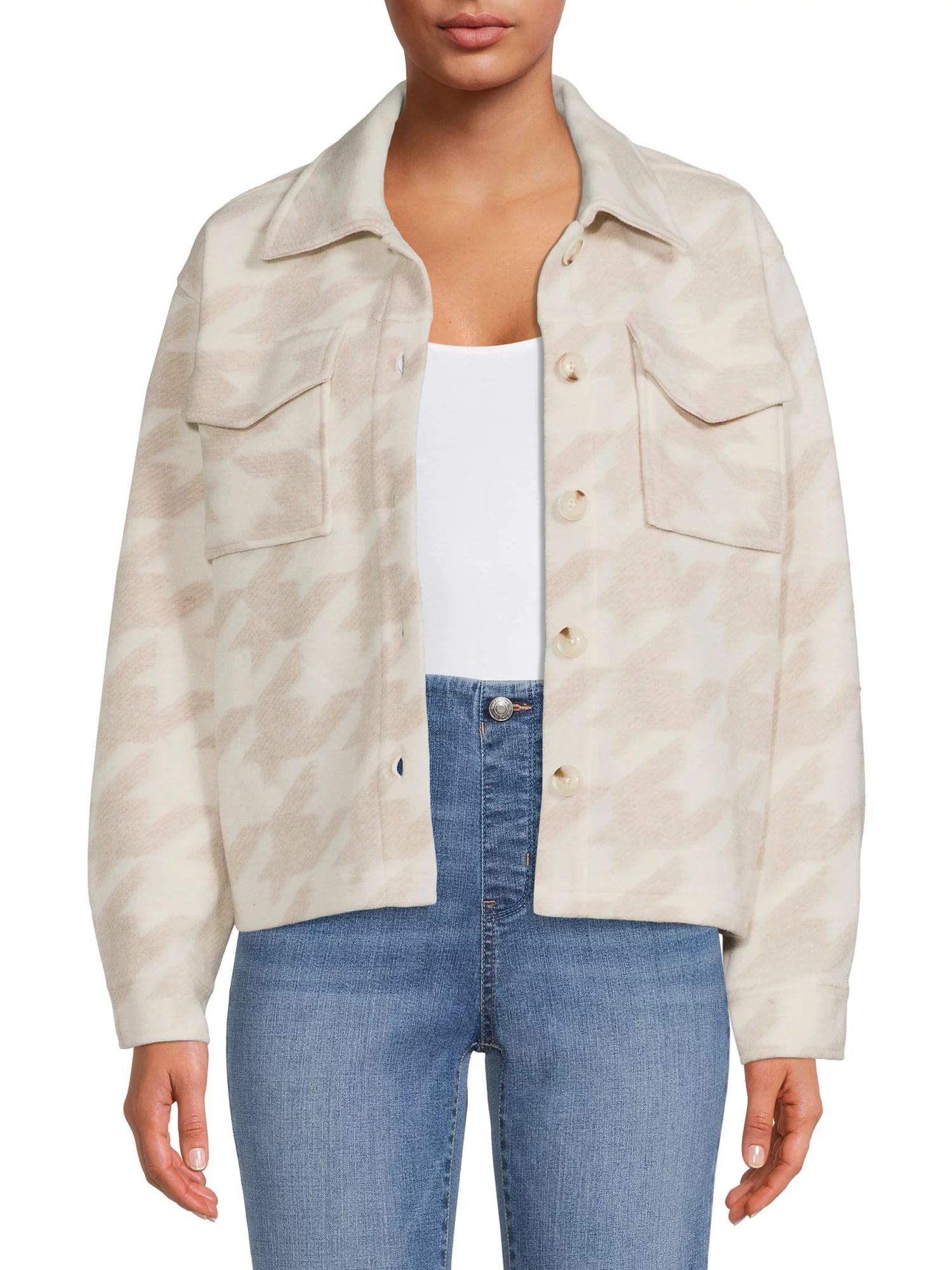 Time and Tru Women's Cropped Shacket | Walmart (US)