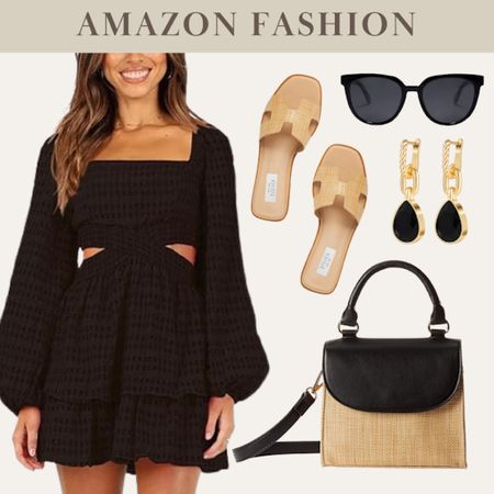 Amazon fashion 
Amazon dress
Summer fashion summer dress outfit 
Black dress outfit 
