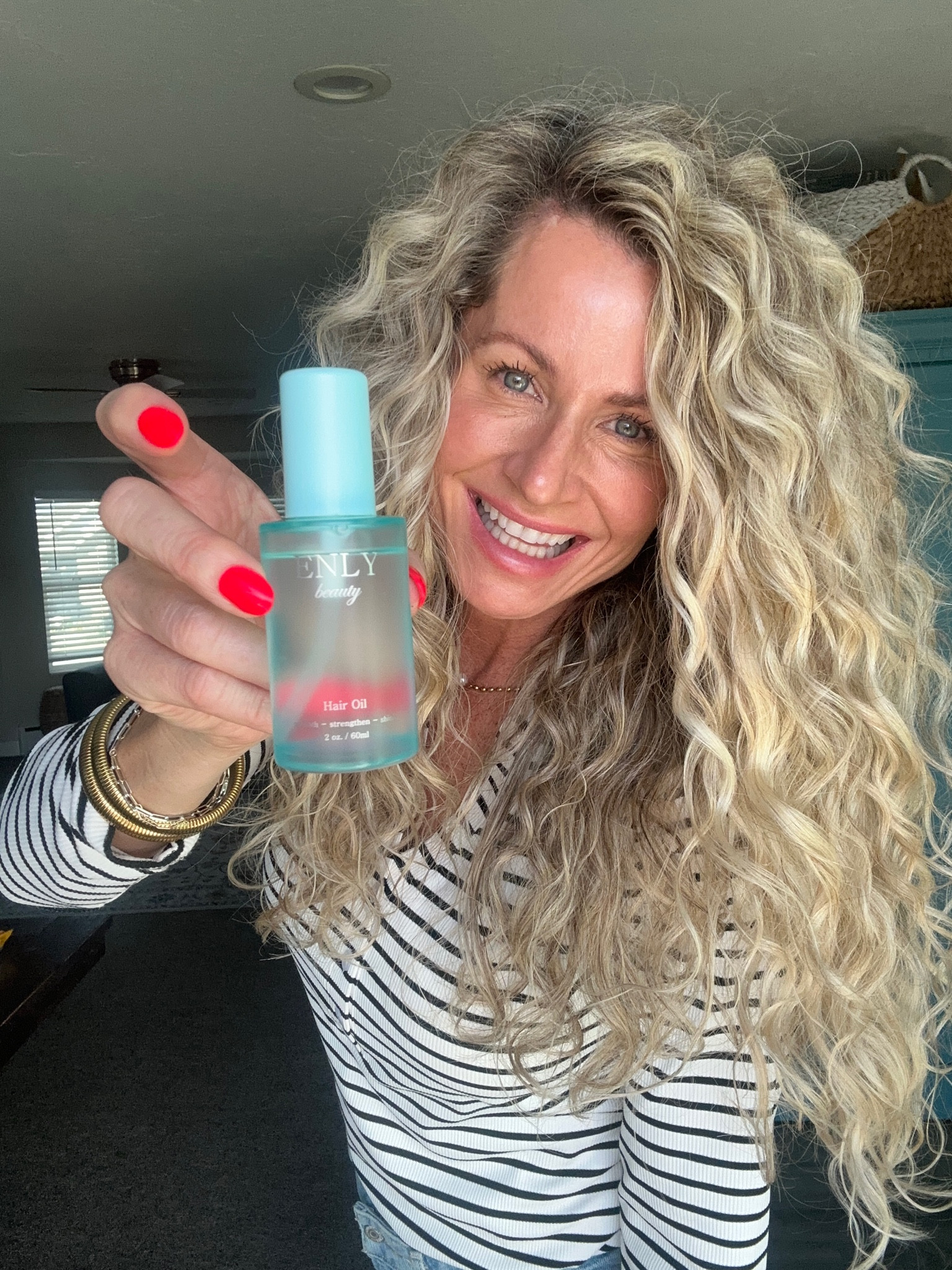 Absolute best hair oil. Perfect consistency. Doesn’t weigh hair down or make it feel greasy. Smooths, takes down frizz and flyaways, adds beautiful shine, locks in hydration, and smells INCREDIBLE! For all hair types. 

#LTKgrwm #LTKBeauty #LTKMothersDay