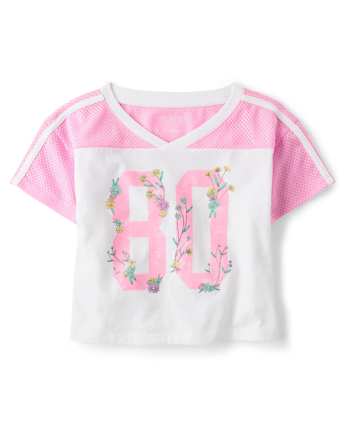 Girls Quick Dry Graphic Mesh Cropped Football Tee - pink | The Children's Place