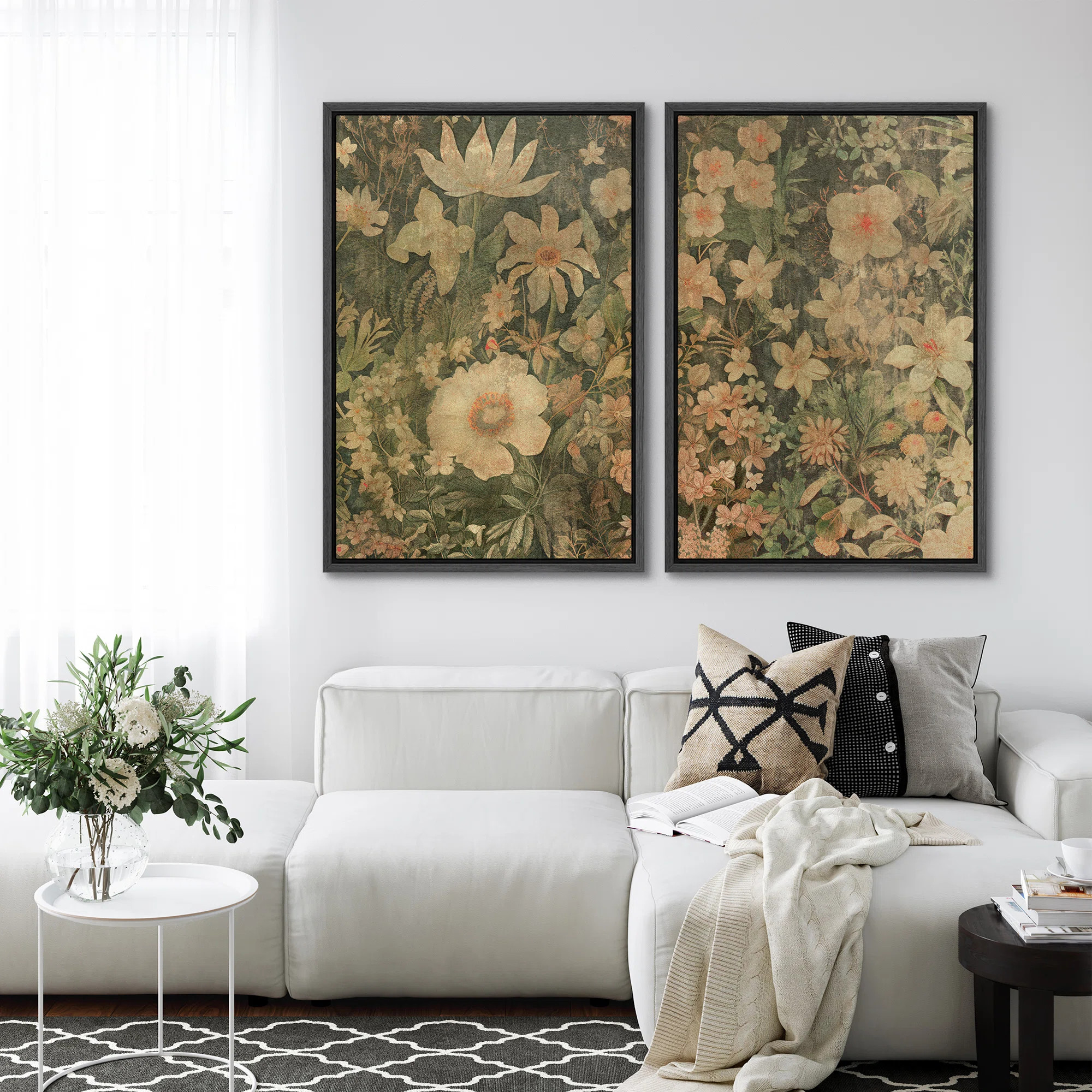 Floral Elegance Classic Botanical Vintage Illustrations Rustic Decor Living Room Decor YUK177 | Wayfair North America