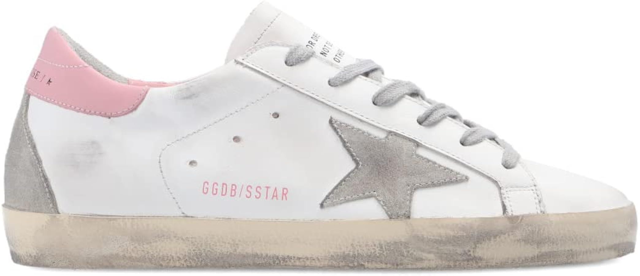 Golden Goose Super Star Low Top Sneaker, White/Ice/Light Pink | Amazon (US)