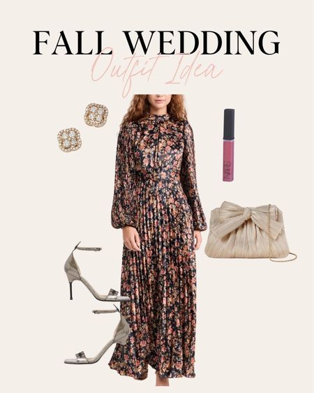 Fall wedding guest outfit idea. I love this pleated maxi dress and bow detail clutch. 

#LTKSeasonal #LTKstyletip #LTKwedding