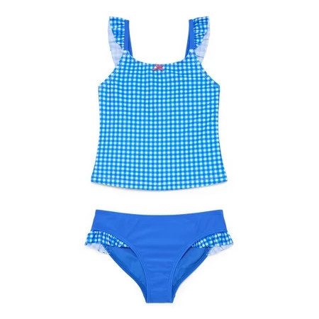 Wonder Nation Girls Ruffle Tankini Swimsuit, 2-Piece, Sizes 4-16 | Walmart (US)