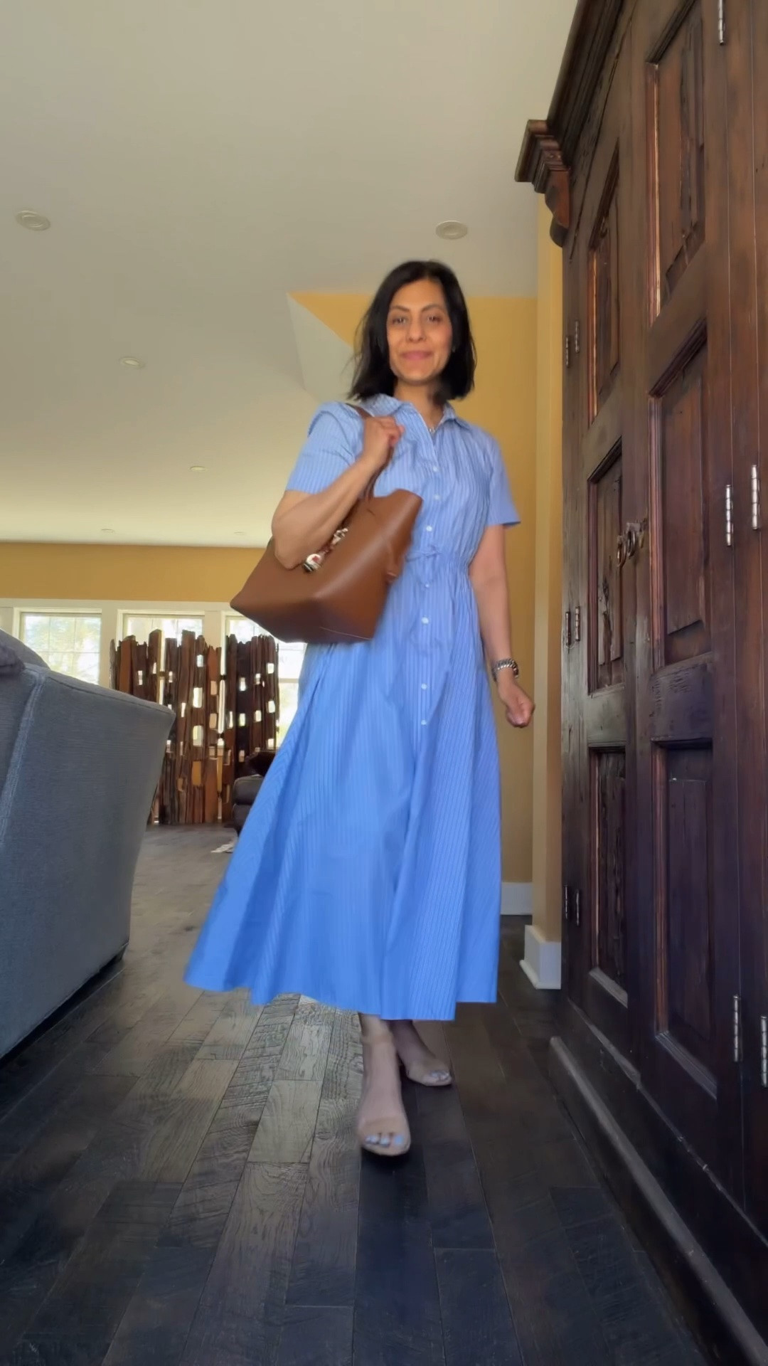 I've been wearing this shirtdress to lunches, work events and parties.  Simple to throw on and look polished. 💙 Nipa 
P.S. I'm wearing my usually size 4. 

#shirtdress #mididress #cottondress #summeroutfit #midlifestyle

#LTKootd #LTKOver40 #LTKSaleAlert