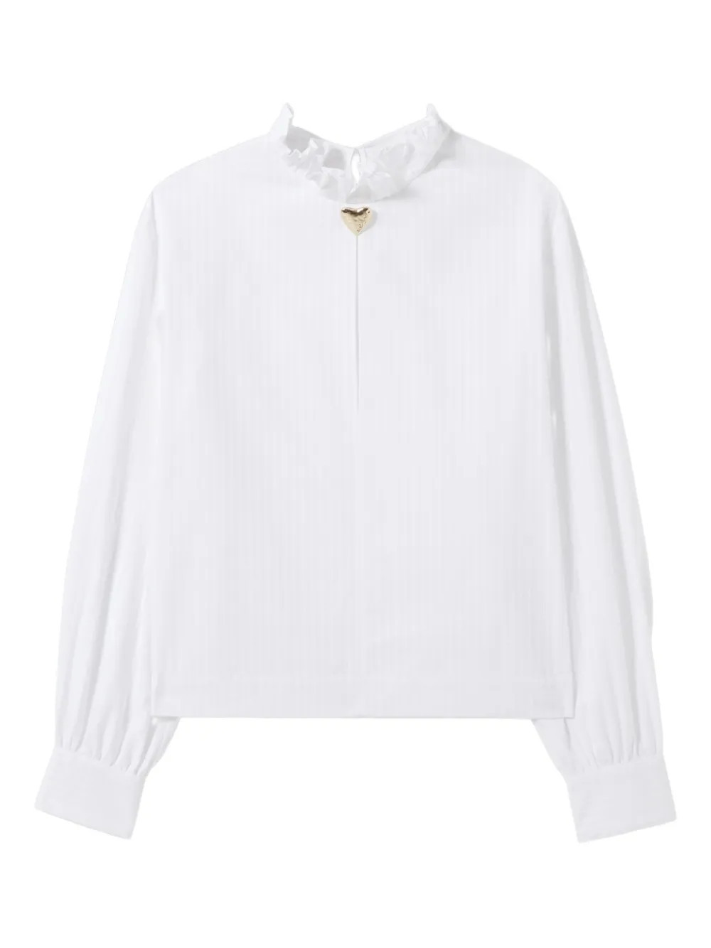 Claudie Pierlot heart-embellished striped blouse - White | Farfetch Global