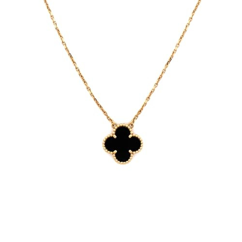 Van Cleef & Arpels, Pre-Loved Vintage Alhambra Pendant Necklace 18K Yellow Gold and Onyx, Yellow Gold | Amazon (US)
