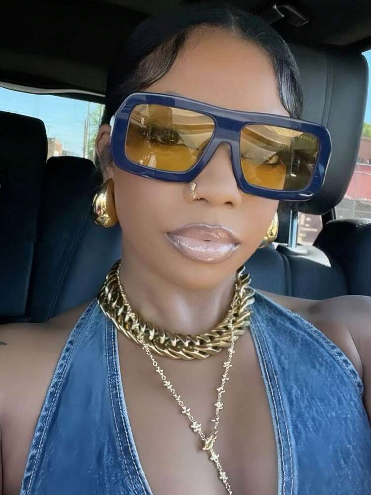 1pc Oversized Fashion Glasses For Women Glasses For Driving Beach Travel Fashion Glasses For Women Ladies Shades Beach Accessories Vintage Y2K Summer Street Style For Summer Beach Vacation,Outdoor,Travel | SHEIN