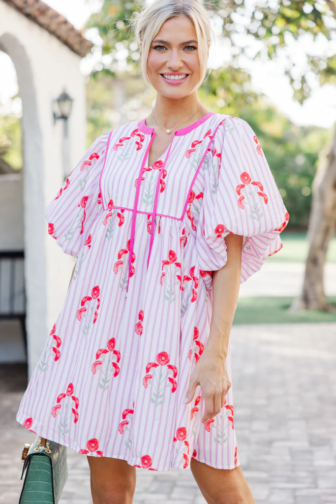 The Evolution Pink Floral Dress | The Mint Julep Boutique