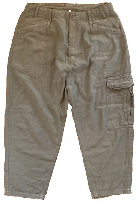 Free People Bay to Breakers Pants Womens M Green Harem Distressed Boho Lagenlook | eBay US