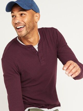 Soft-Washed Thermal-Knit Long-Sleeve Henley Tee for Men | Old Navy (US)