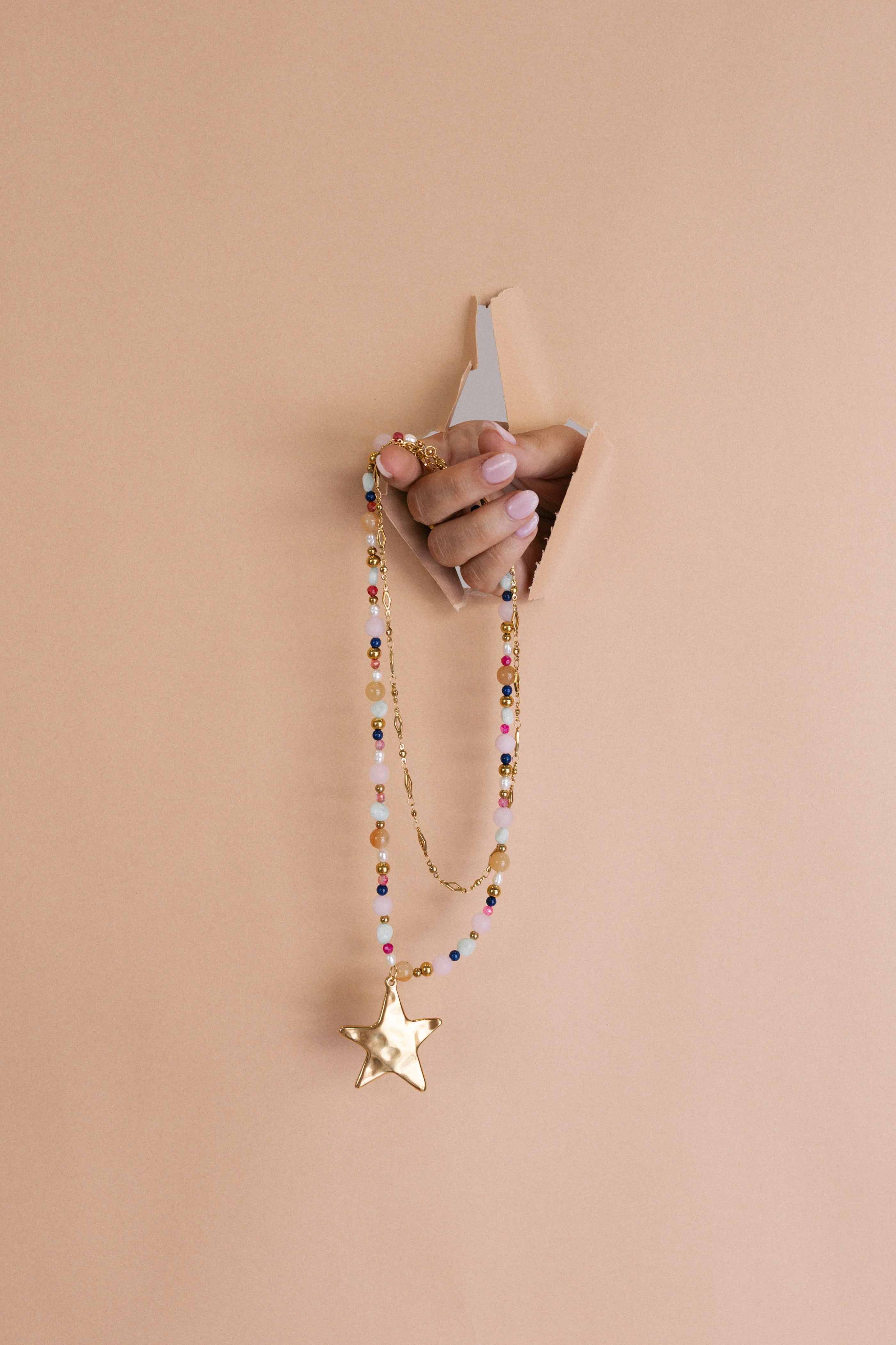 beljoy | ziggy star necklace - pink | Etta+East