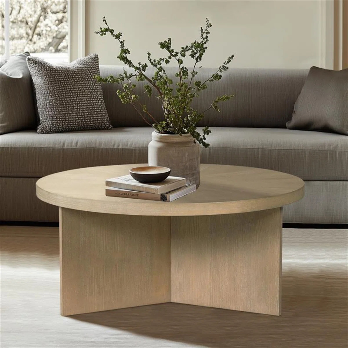 Martha Stewart Sadie Round Walnut Wood Coffee Table | Wayfair North America