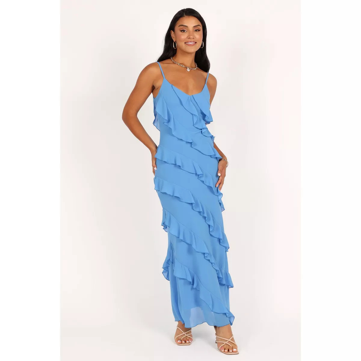 Petal and Pup Ciao Ruffles Maxi Dress - Blue S | Target