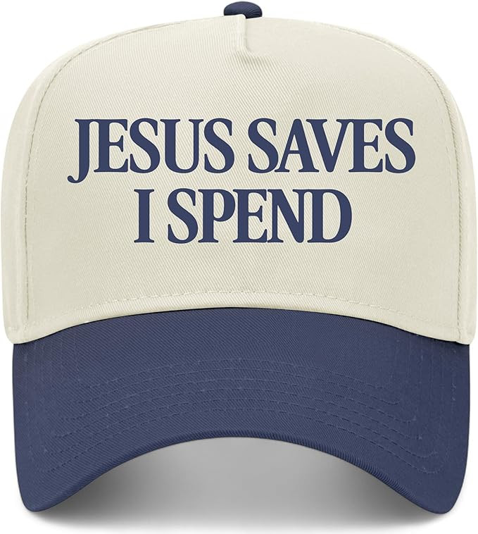 Jesus Saves I Spend Vintage Trucker Hat | Premium Snapback Baseball Hat for Men & Women | Amazon (US)