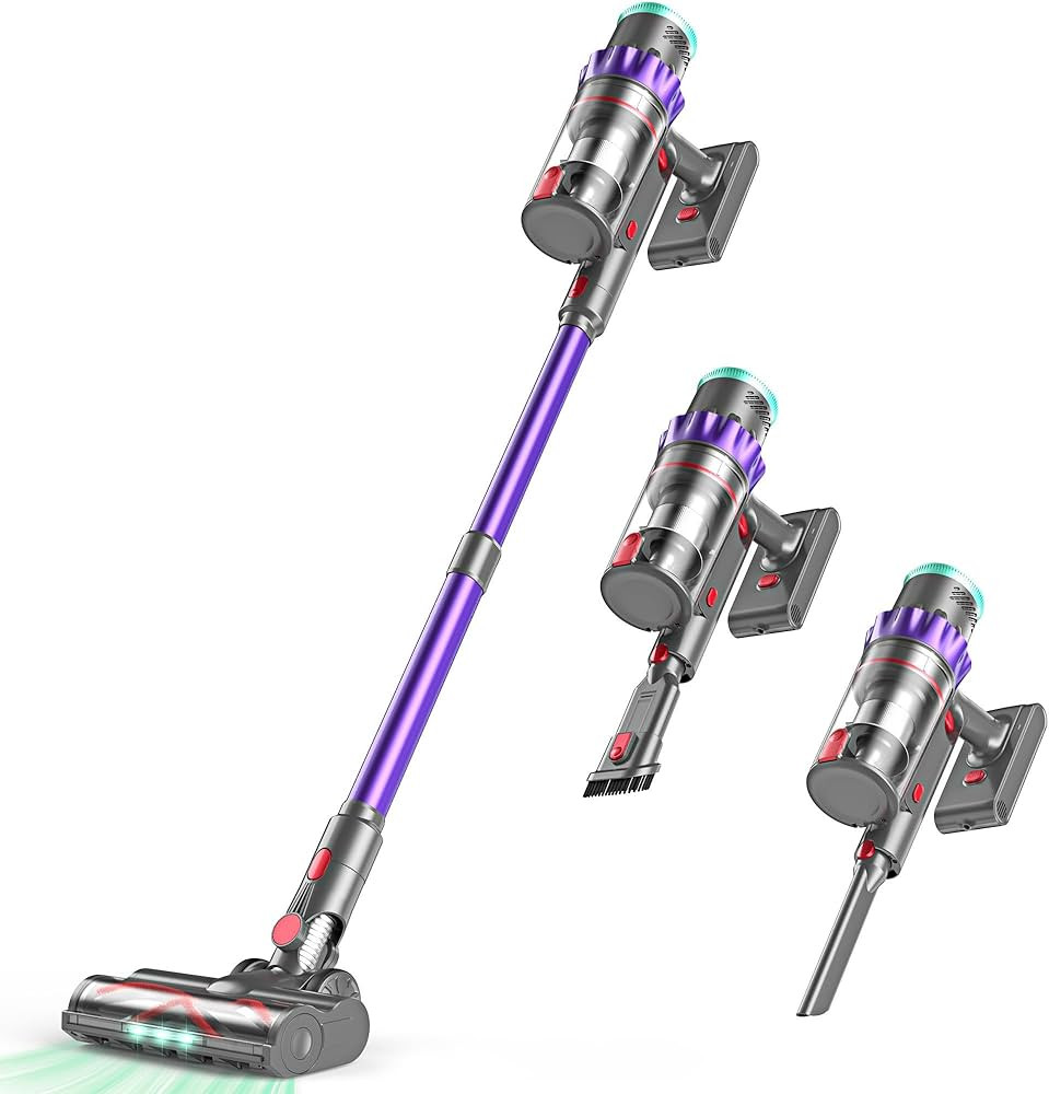 Cordless Vacuum Cleaner, 550W 48kPa 60 Mins Runtime Vacuum Cleaners for Home, Stick Vacuum with I... | Amazon (US)