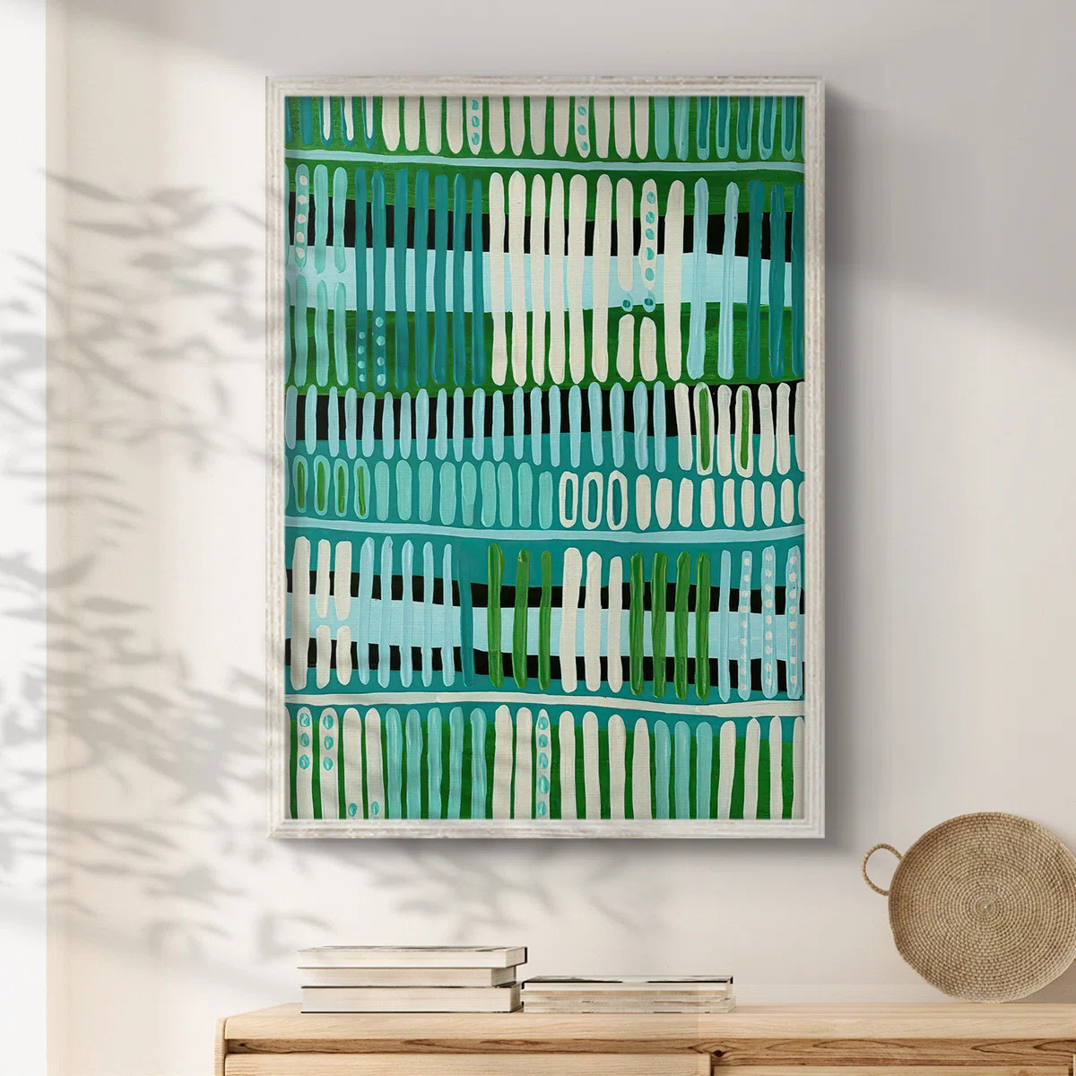 Teal Pattern I -Framed Canvas | Wayfair North America