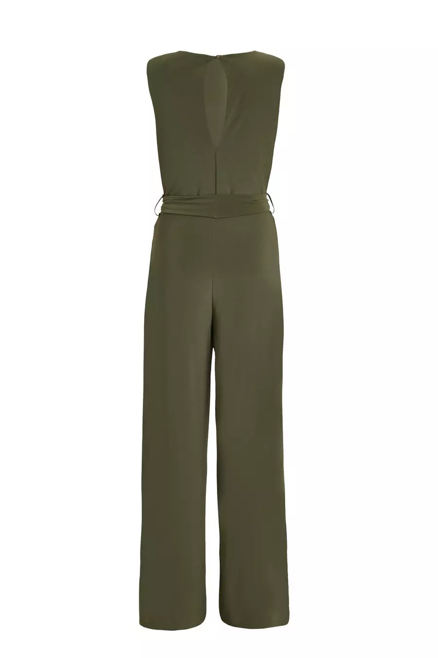 Petite Khaki Tie Waist Jumpsuit | Quiz Clothing