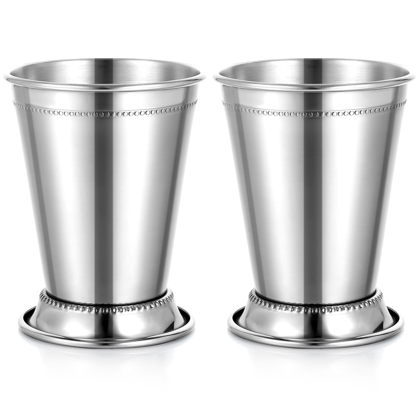 Set of 2 Mint Julep Cups, Classic Stainless Steel Glasses for Party Bar Home Restaurant, 12 oz Me... | Amazon (US)