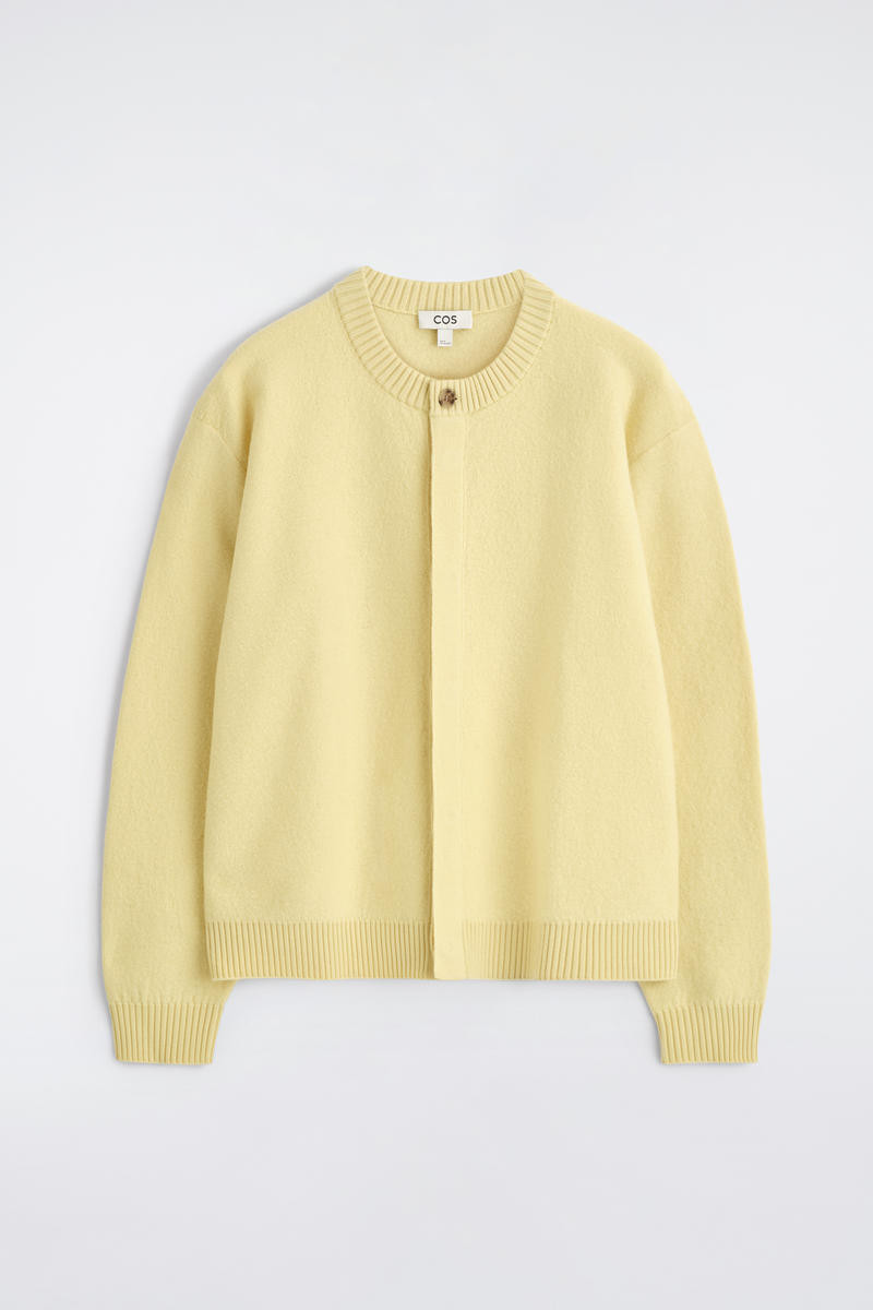 Boiled-Wool Crew-Neck Cardigan | COS (US)