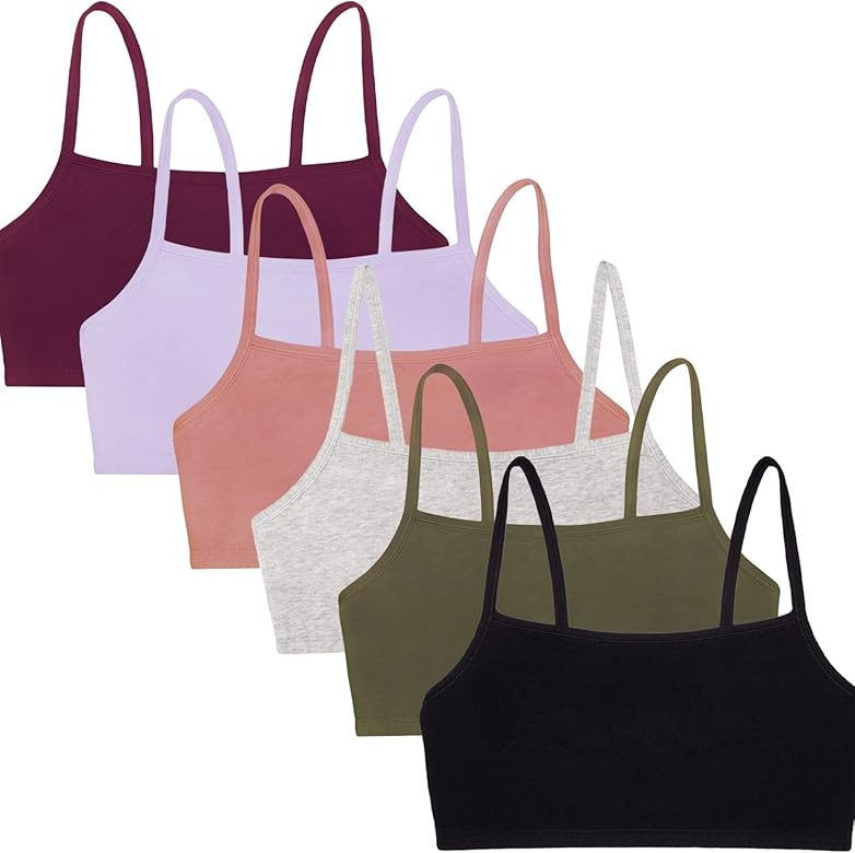 Women's Spaghetti Strap Cotton Pullover Sports Bra Value Pack | Amazon (US)