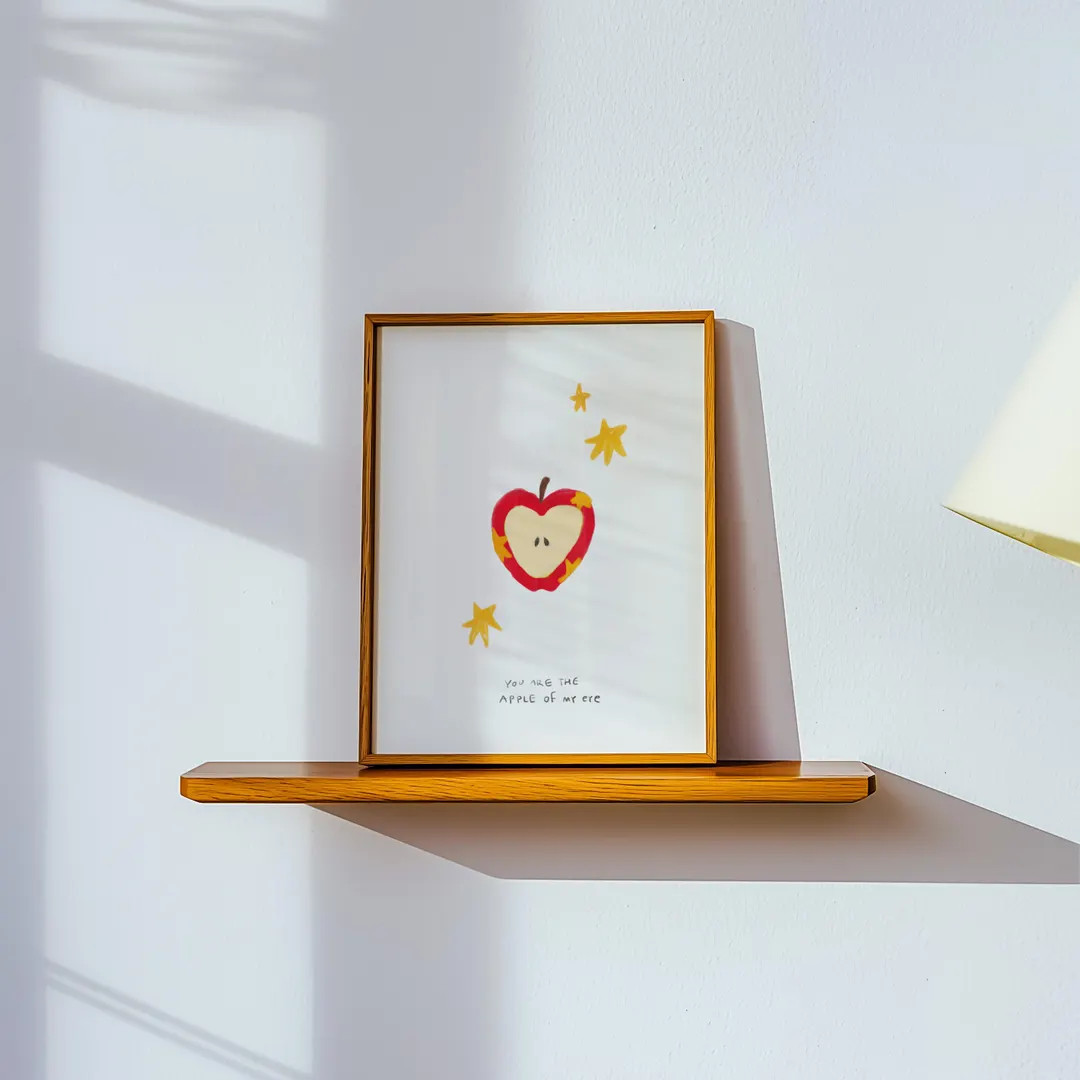 Apple of My Eye Print – Heart Apple Wall Art (digital Download) - Etsy | Etsy (US)