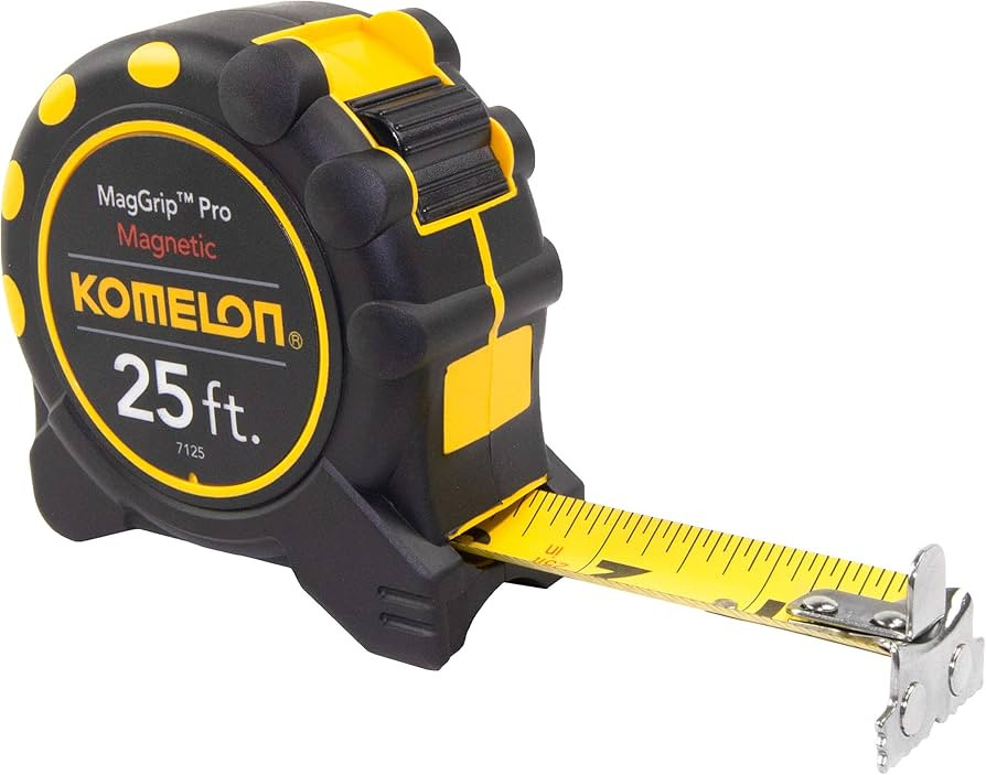 Komelon 7125 Monster Maggrip 25-Foot Measuring Tape with Magnetic End, Yellow, 25ft- Blade | Amazon (US)