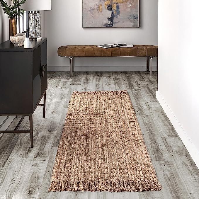 nuLOOM Hand Woven Chunky Natural Jute Farmhouse Runner Rug, 2 ft 6 in x 8 ft | Amazon (US)