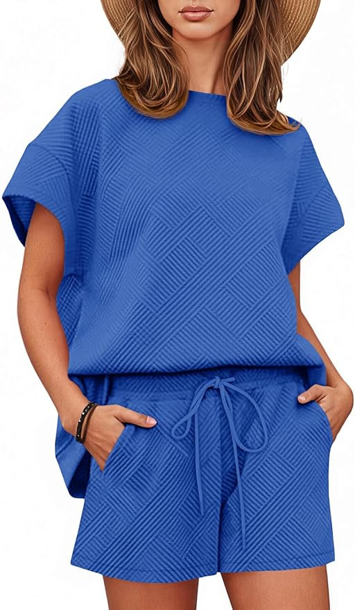 Tankaneo Womens 2 Piece Short Sets Outfits Summer Matching Lounge Set Casual Short Sleeve Tops an... | Amazon (US)